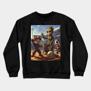 Groot Vs Atlanta Braves Timber Triumph Crewneck Sweatshirt